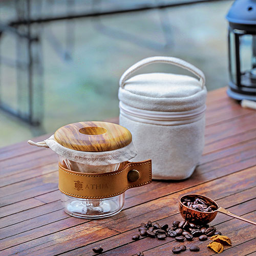 athia dripper,athia Glass Pour Over Coffee Dripper Set,olive wood